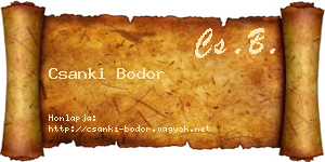 Csanki Bodor névjegykártya